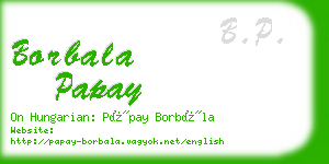 borbala papay business card